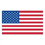 White Vinyl U.S. Flag Removable Adhesive Decal (1 7/16" x2