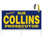 Corrugated Plastic Sign w/ 3 Rods: 2 Sides