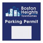 Square White Reflective Numbered Outside Parking Permit