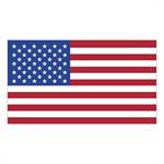 White Vinyl U.S. Flag Removable Adhesive Decal (2 1/4" x4" )