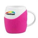 14 oz ceramic Rotunda Mug w/Glitter silicone grip