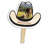 Cowboy Hat Shape Hand Fan, Full Color Digital