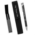 Leatherette Single Pen Case with 1 Blank Pen