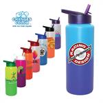 32 oz. Mood Sports Bottle With Straw Cap Lid, Full Color Dig