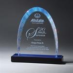 Aqua Wave Arch Award on Ebony Lucite Base