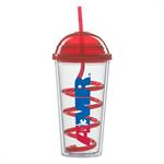 20 oz double wall tumbler with dome lid and crazy straw