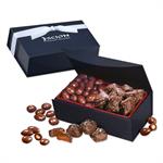 Chocolate Almonds &ampSea Salt Caramels in Navy Magnetic Box