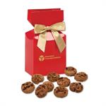 Bite-Sized Chocolate Chip Cookies in Red Gift Box