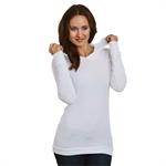 Bayside 5 oz., Junior&apos s Long-Sleeve Thermal Hoodie T-Shirt
