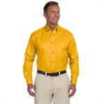 Harriton Men&apos s Easy Blend™ Long-Sleeve Twill Shirt with S...