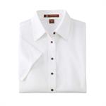 Harriton Ladies&aposEasy Blend™ Short-Sleeve Twill Shirt wit...
