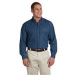 Harriton Men&apos s Tall 6.5 oz. Long-Sleeve Denim Shirt
