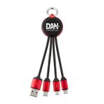 15 cm Round 3 in 1 LED cable with card bag with NFC chip