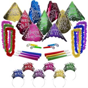 Happy New Year Metallic Cabaret Party Kit for 50