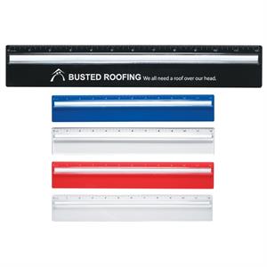 Plastic 12&quot; Ruler With Magnifying Glass