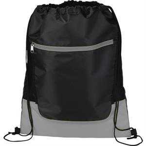 Libra Front Zipper Drawstring Bag