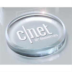 Round Clear Glass Paperweight