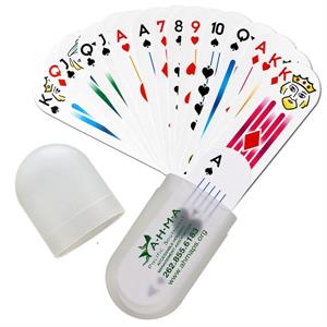 Small Oval Deck Of Cards In Plastic Holder