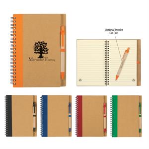 Eco-Inspired Spiral Notebook &amp; Pen