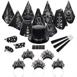 Gatsby Black and Silver New Year&apos;s Eve Party Kit