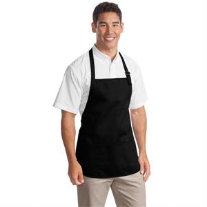 Port Authority Medium-Length Apron with Pouch Pockets.