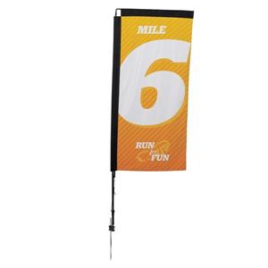 7&apos; Premium Rectangle Sail Sign, 1-Sided, Ground Spike