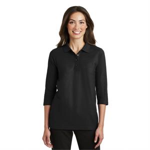 Port Authority Ladies Silk Touch 3/4-Sleeve Polo.