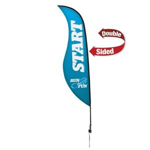13&apos; Premium Sabre Sail Sign, 2-Sided, Ground Spike