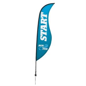 13&apos; Premium Sabre Sail Sign, 1-Sided, Ground Spike