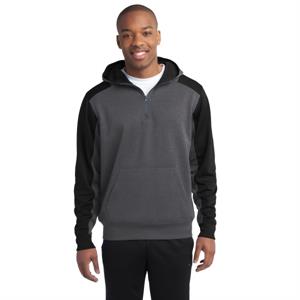 Sport-Tek Tech Fleece Colorblock 1/4-Zip Hooded Sweatshirt.