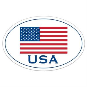 White Vinyl U.S. Flag Removable Adhesive Decal (4&quot;x6&quot;)