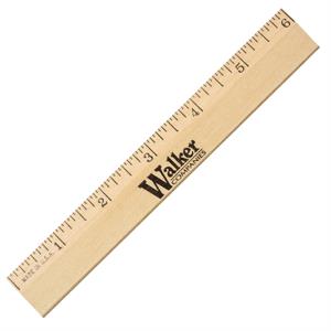 6&quot; Clear Lacquer  Beveled Wood Ruler