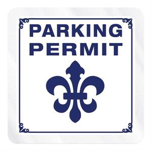 Square Clear Static Numbered Inside Parking Permit Decal (1