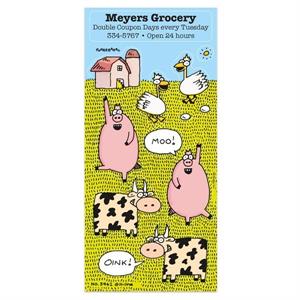 Charlie Cartoon Sticker Sheet w/ Farm Animals