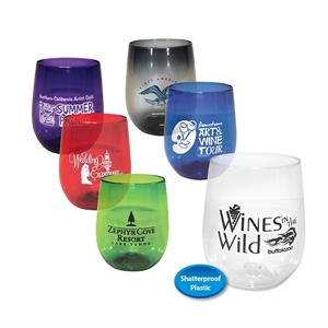 12 oz. Plastic Stemless Wine Glass