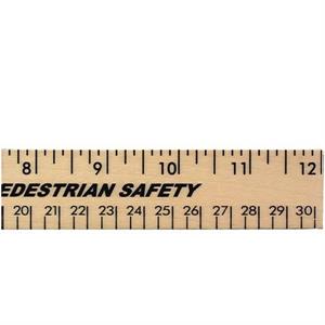 12&quot; Clear Lacquer Wood Ruler - English &amp; Metric Scale