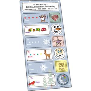 White Paper Christmas Holiday Sticker Sheet