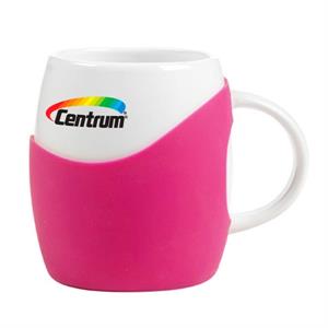 14 oz ceramic Rotunda Mug w/silicone grip