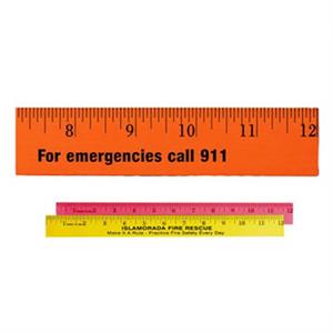 12&quot; Fluorescent Wood Ruler - English Scale