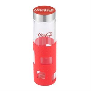 20 oz. Wide mouth Silicone Grip Glass Bottle, Stainless Lid