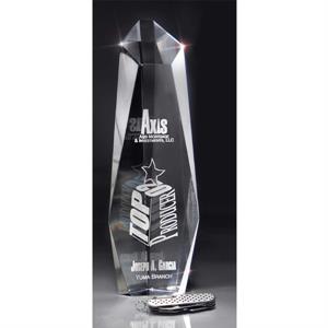 Clear Beveled Lucite Obelisk Award