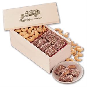 Toffee &amp; Jumbo Cashews in Wooden Collector&apos;s Box