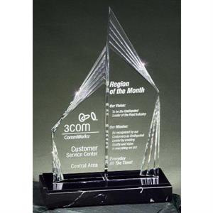 Peak Performance Double Tower Award on Genuine Marble Base