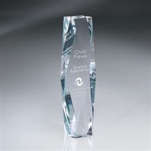 Crystal Faceted Block Tower Award - Medium
