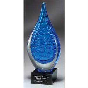 Indigo Stream Art Glass Award - Medium