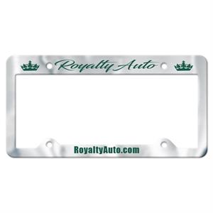 Chrome Faced Auto License Frame w/ 4 Holes &amp; Large Top Panel