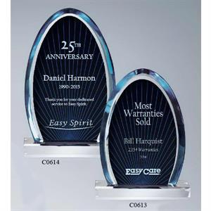 Small Blue Dynasty Award with Clear Lucite Base