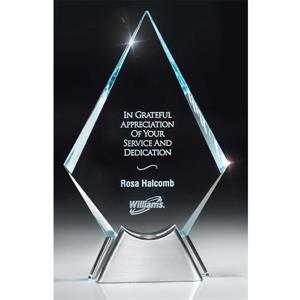 Medium Starphire Glass Award on Solid Aluminum Base