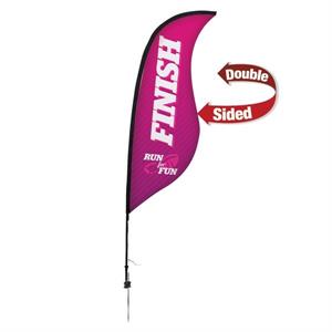 9&apos; Premium Sabre Sail Sign, 2-Sided, Ground Spike