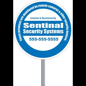 Circle Security Sign - White Poly